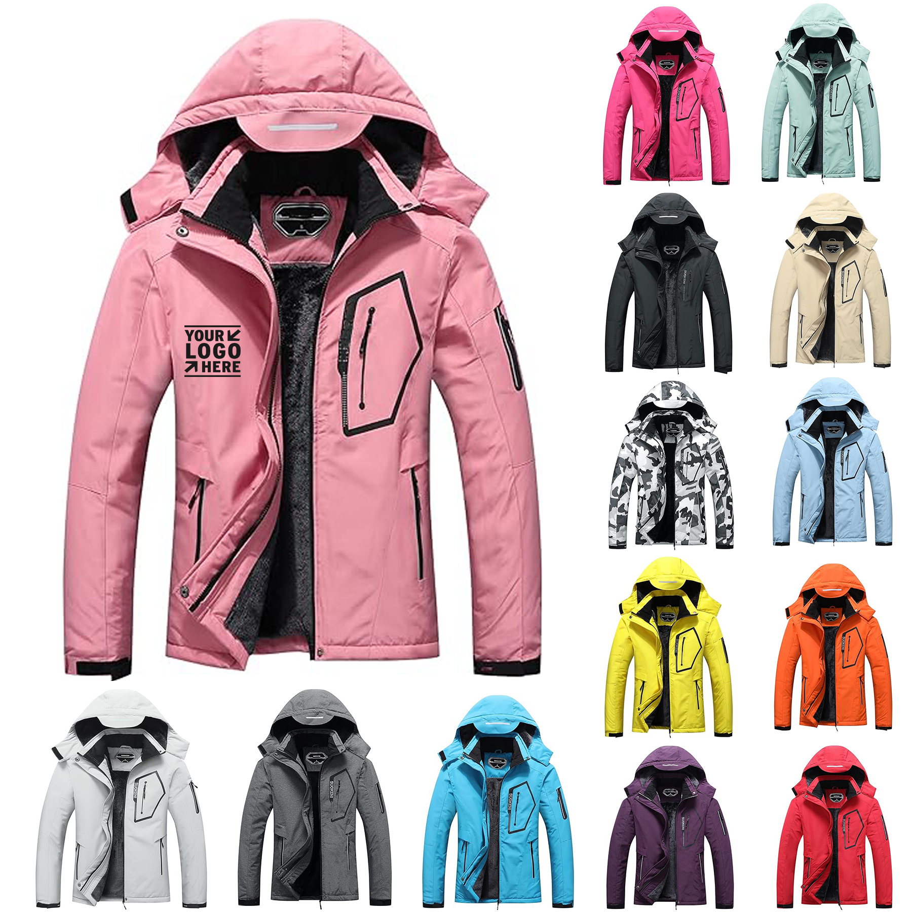Women's Warm Winter Ski Jacket Snow Coat Waterproof Hooded Raincoat 2
