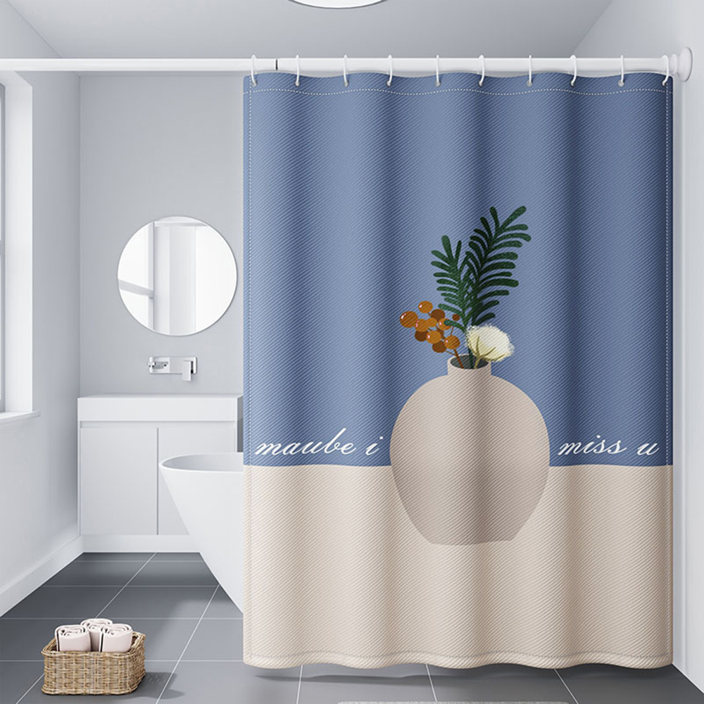 Polyester Fabric Shower Curtain with Bathroom 31.5" W x 70.9 2