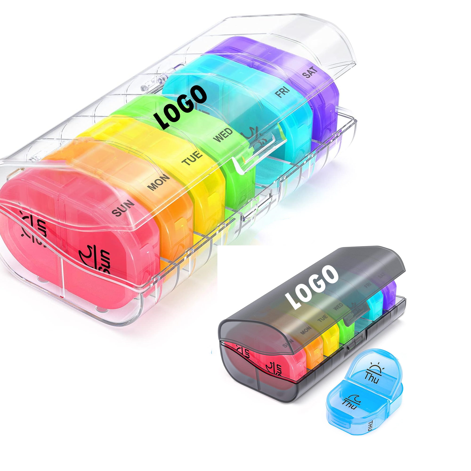 Rainbow Weekly Pill Box