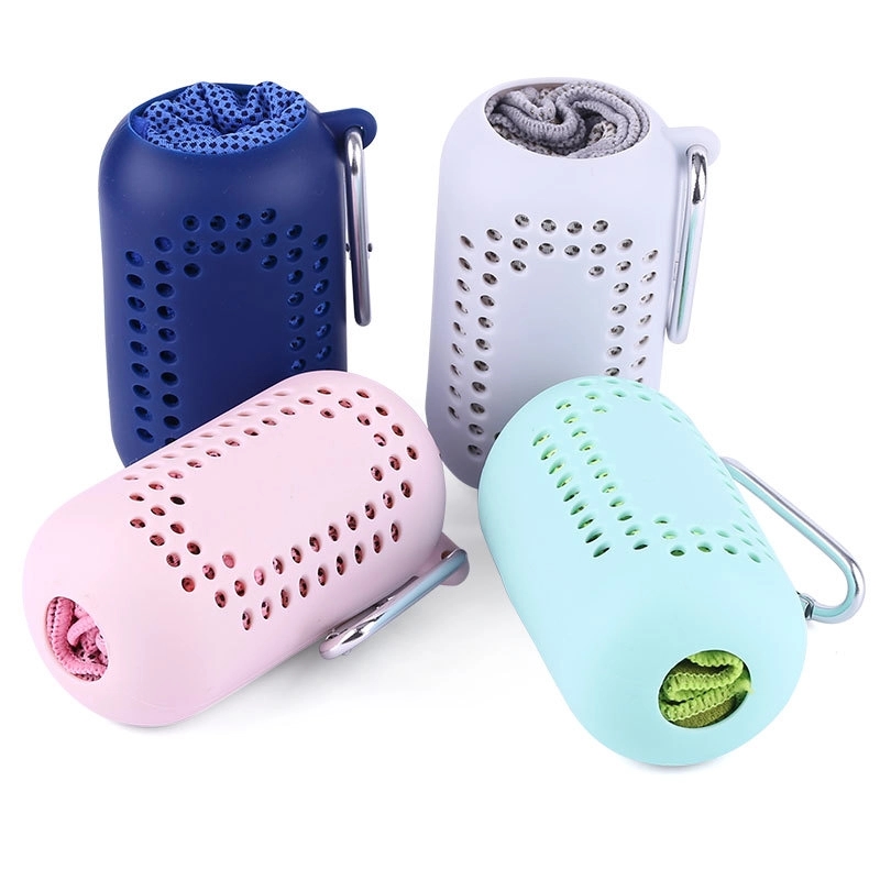 Outdoor Sports & Fitness Cooling Towel with Silicone Case 5