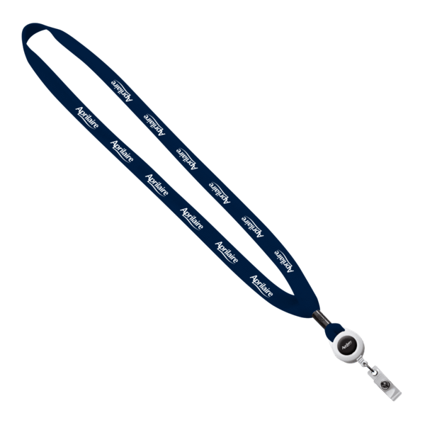 5/8" New Polyester "Shoelace" Lanyard with Retractable Badge Reel 74