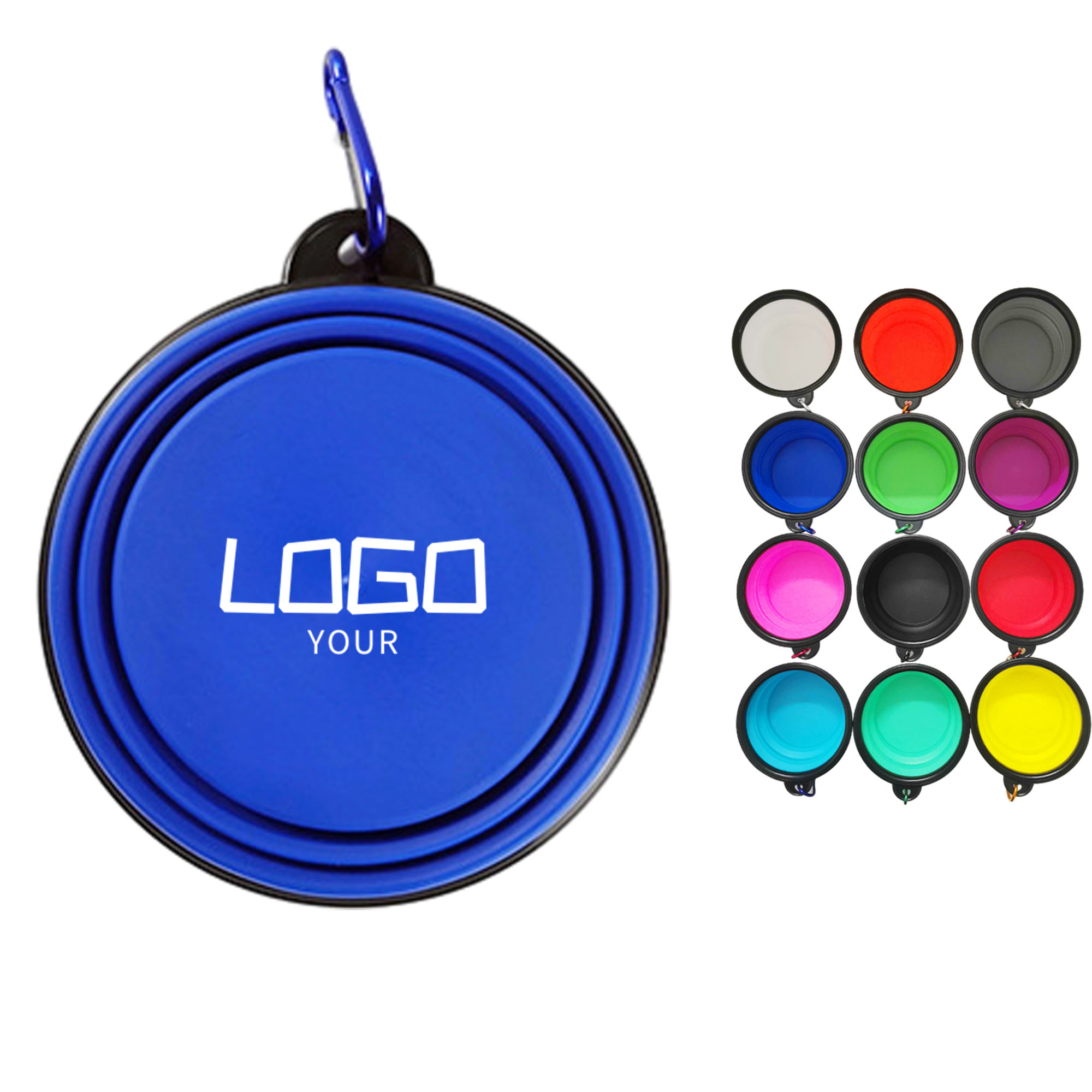 Silicone Collapsible Pet Bowl With Carabiner 2