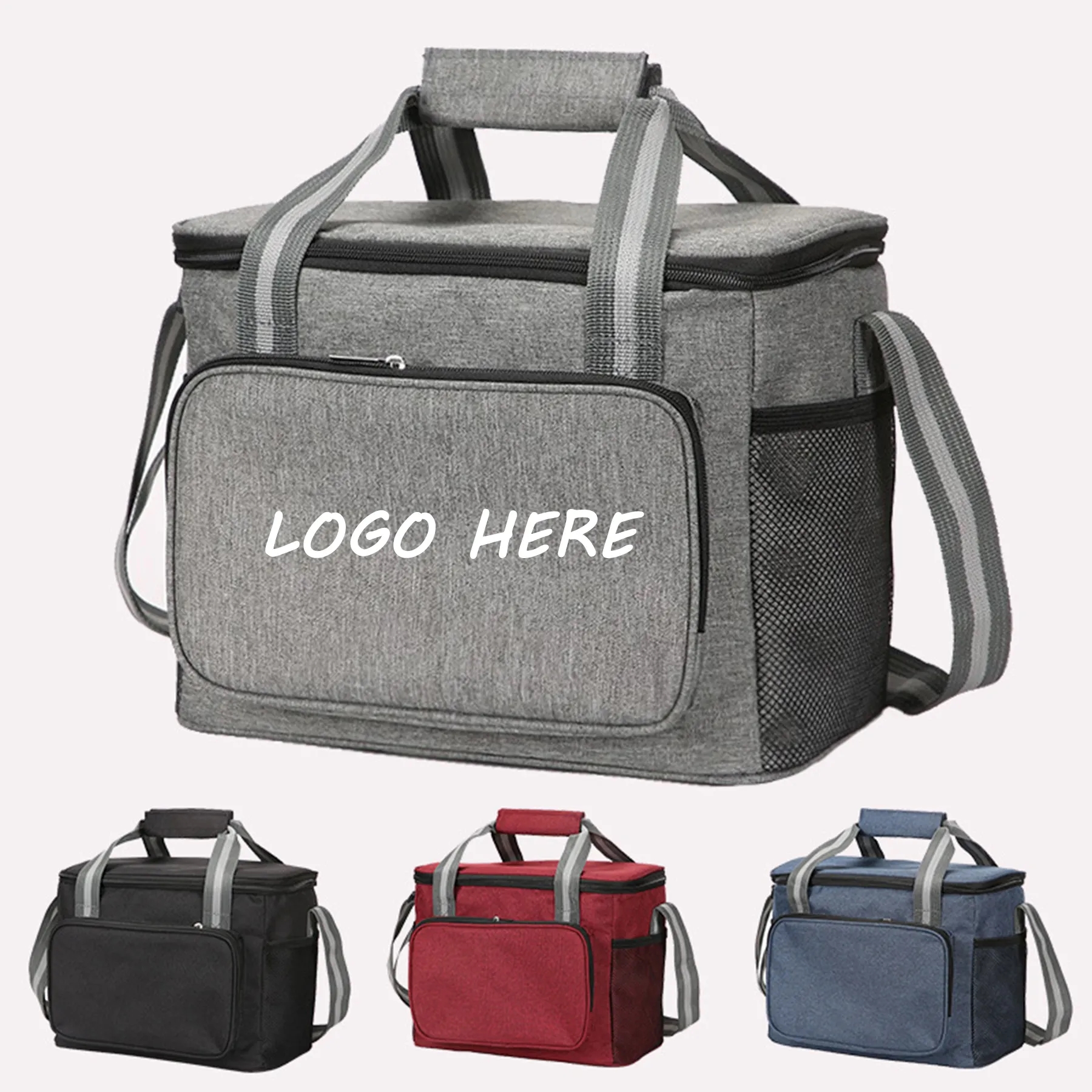 Adult Lunch Bag Black Unisex Meal Holder Oxford Cloth 5