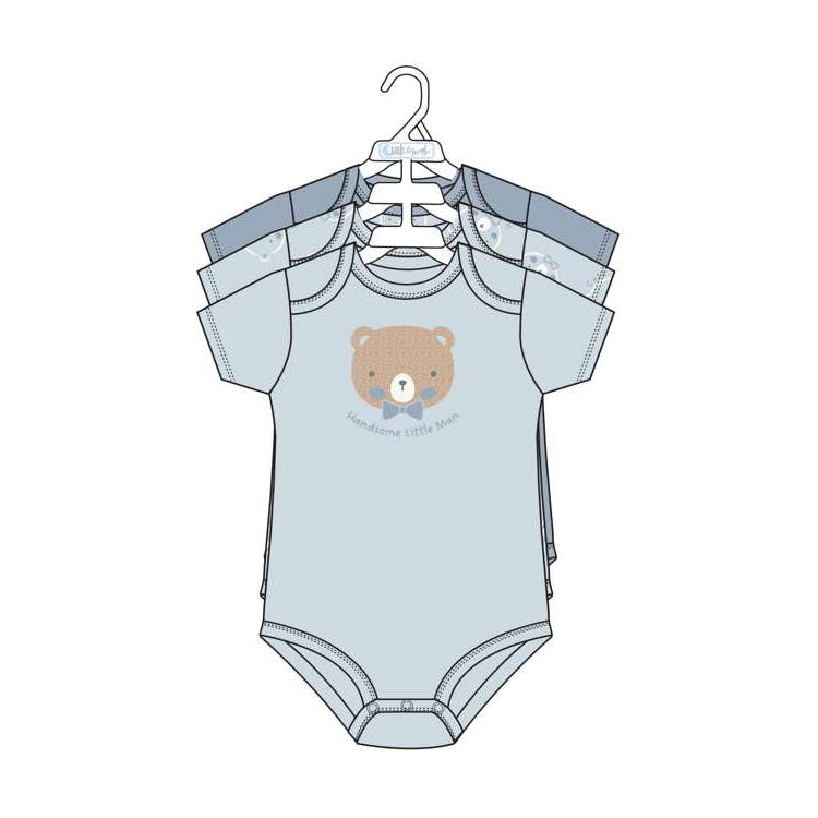 3pk Boys Short Sleeve Creepers Size 0-9M 2