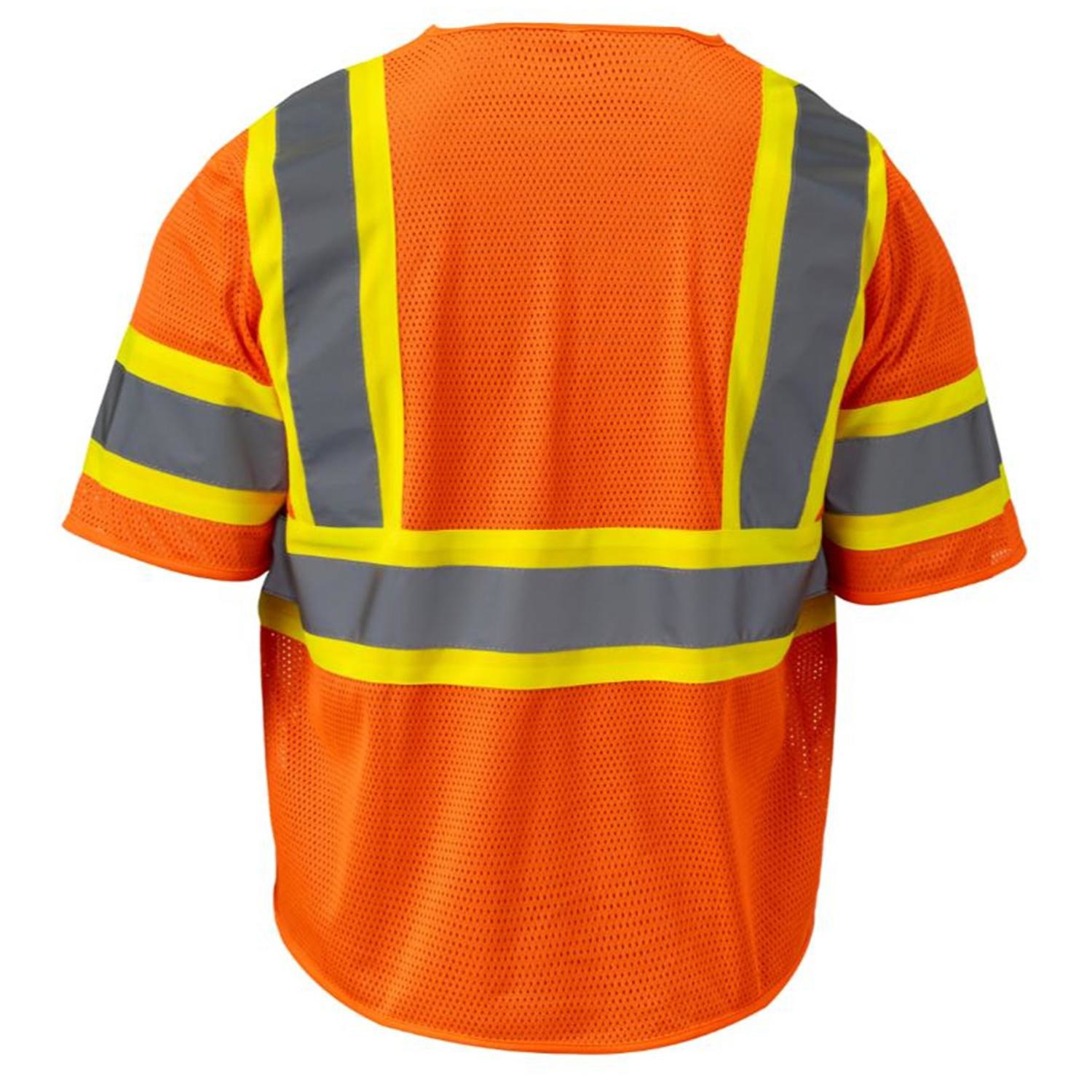 3.8oz. Polyester Class 3 Two Tone Reflective Safety Vest With Pocket 5