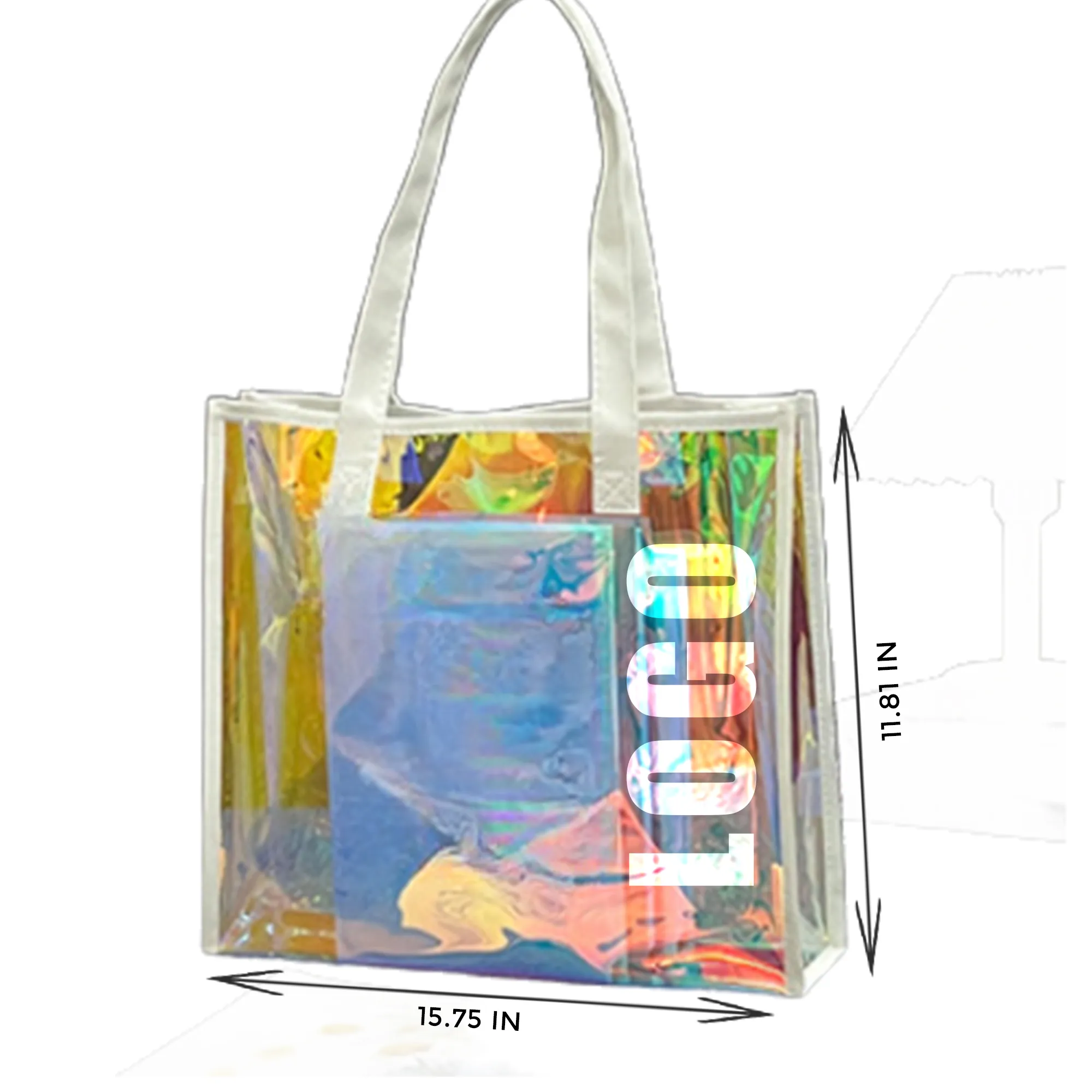 MOQ 50 PCS PVC Transparent Tote Bag 2