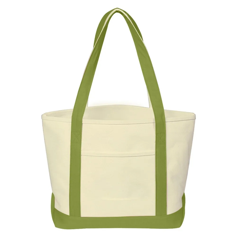 Canvas Tote Bag Bulk with Outer Pocket, custom tote bag with logo imprint 3