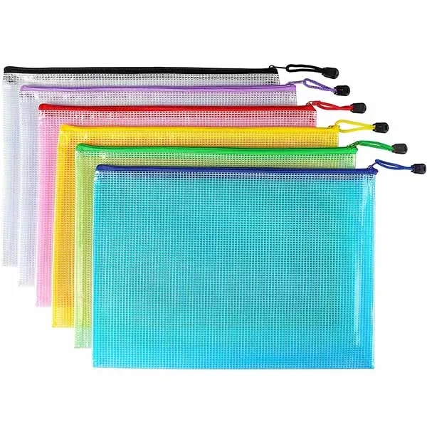 Zipper Pencil Pouch Plastic Zip File Bags 4