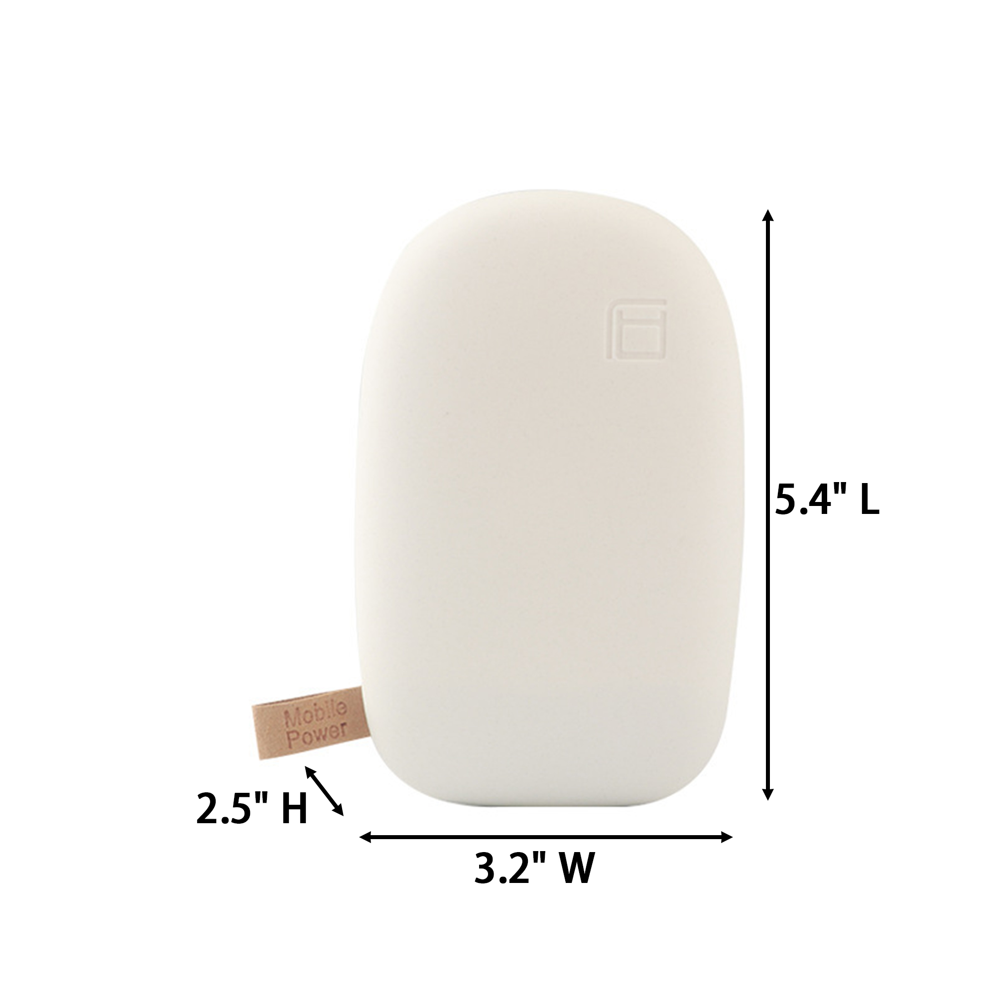 Pebble Shape Mobile Power Bank 5000 Milliamp Hour Dual Output 5.4" X 3.2" X 2.5" 4