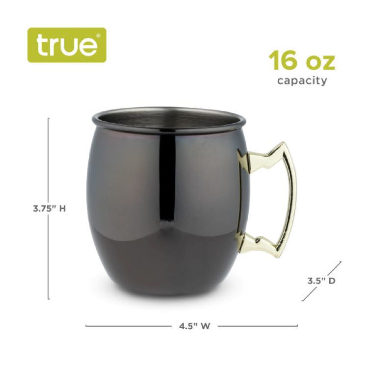 True® Black Moscow Mule Mug - Set of 2 8