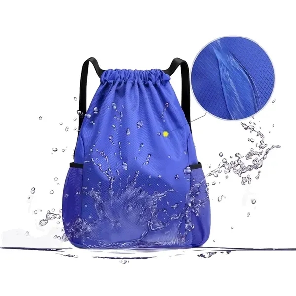 Lightweight Drawstring Backpack with Pockets Organization 2
