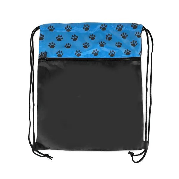 Paw Print Drawstring Backpack -14.5"x18" 4