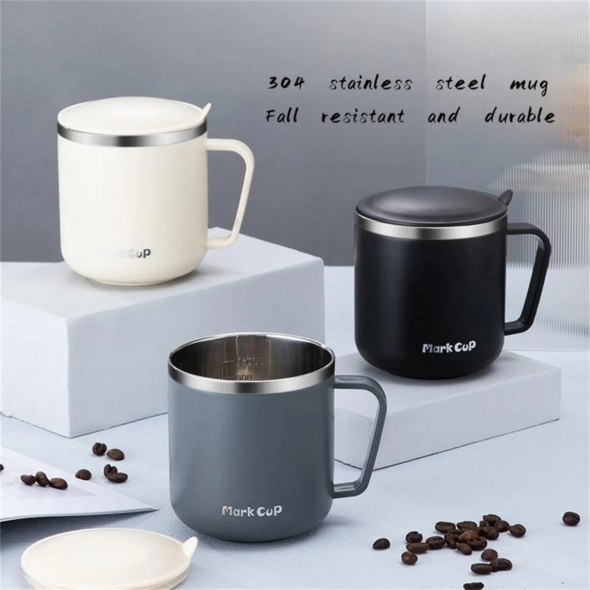 13 oz Insulated Coffee Mug with Handle and Lid 3