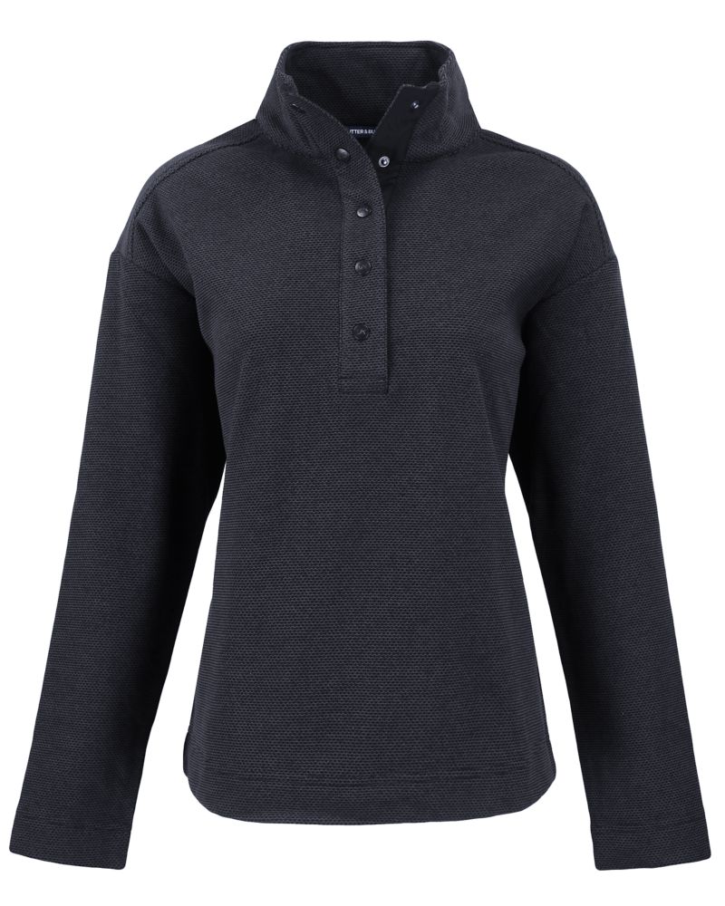 Hunts Point Eco Textured Fleece Recycled Womens Snap Pullover