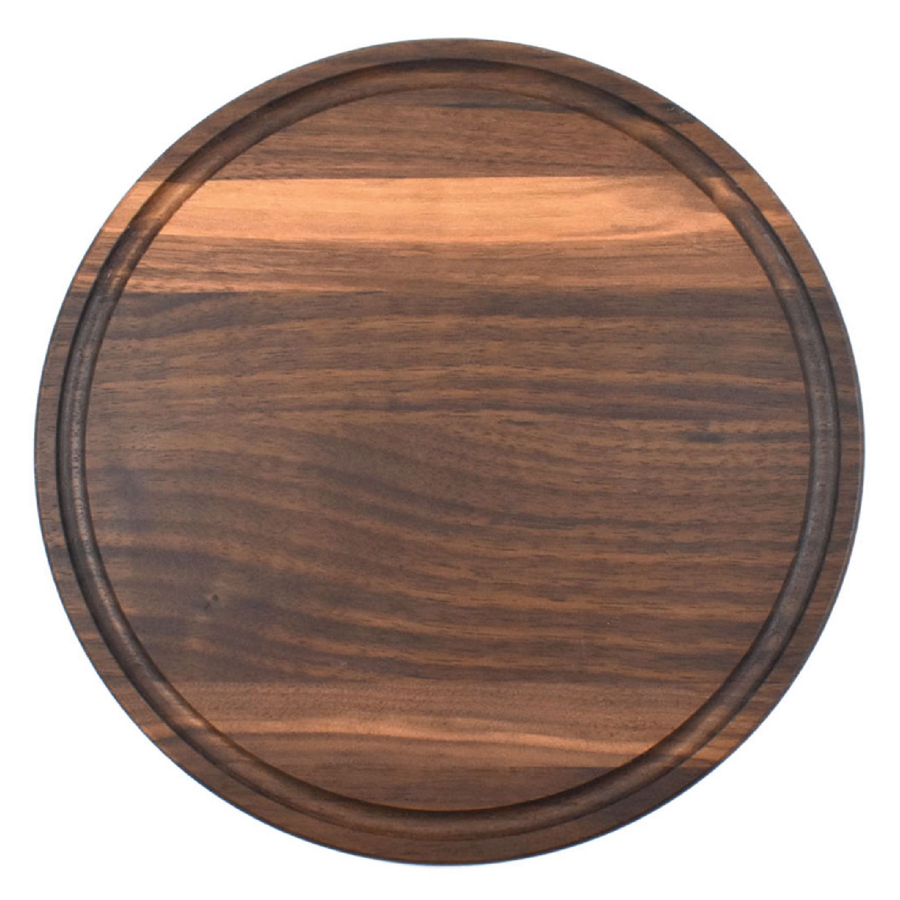 10 1/2" x 3/4" Walnut Round Cutting Board with Juice Groove 4