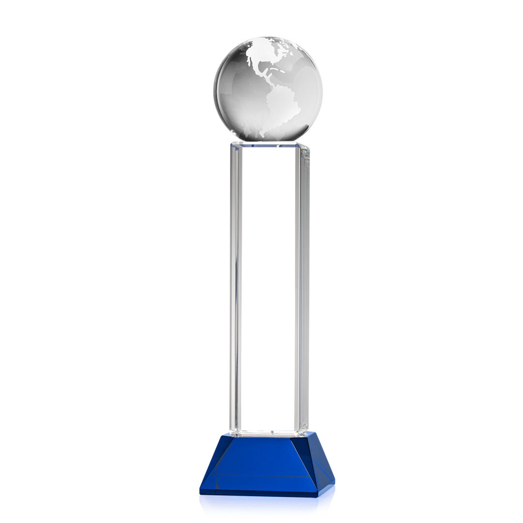 Globe Award on Stowe Base - Blue 7