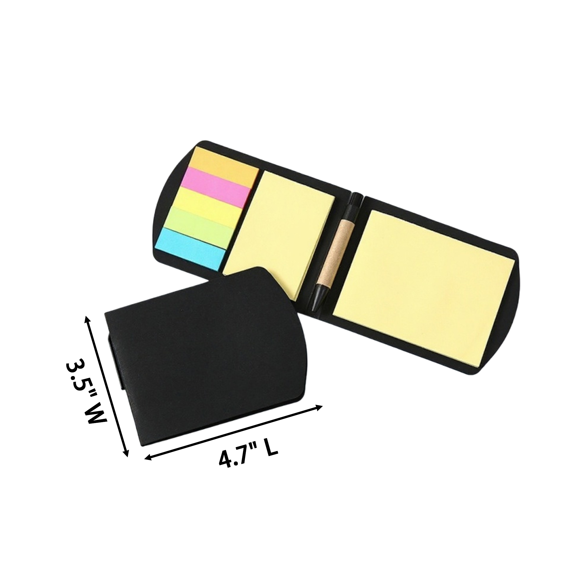 Kraft Cover Sticky Note And Memo Set With Ballpoint Pen 4.7" X 3.5" 6