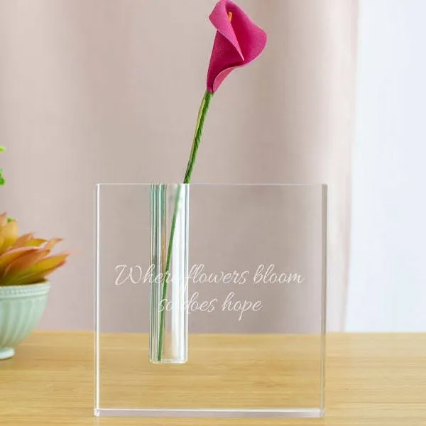 Optical Square Crystal Bud Vase 4