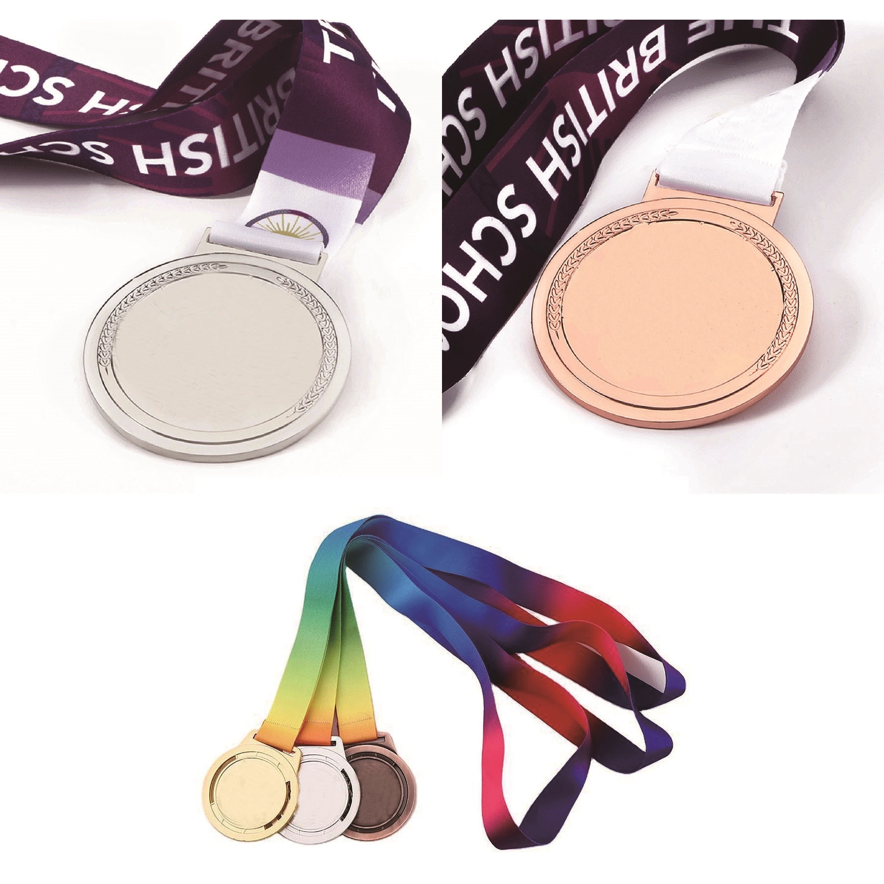 Zinc Alloy Graduation Medal With Lanyard