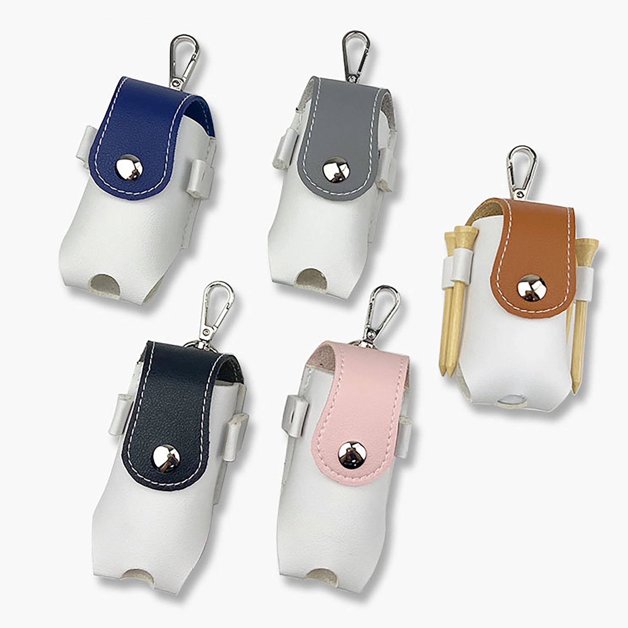 MOQ 100pcs Leather Gift Golf Sports Ball Pouch 8