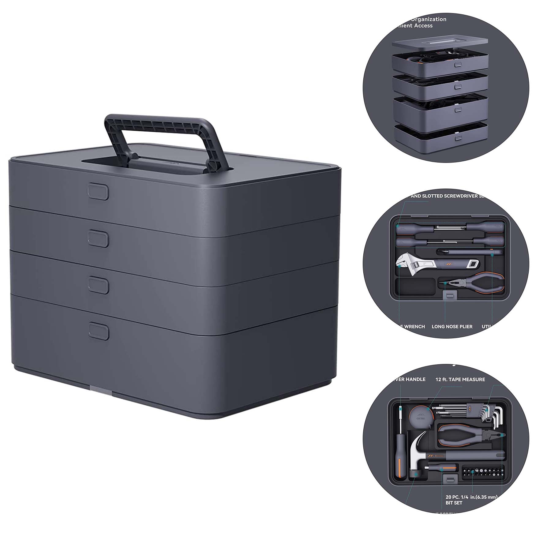 Set of 97 Pieces Home Repair Tool Kit