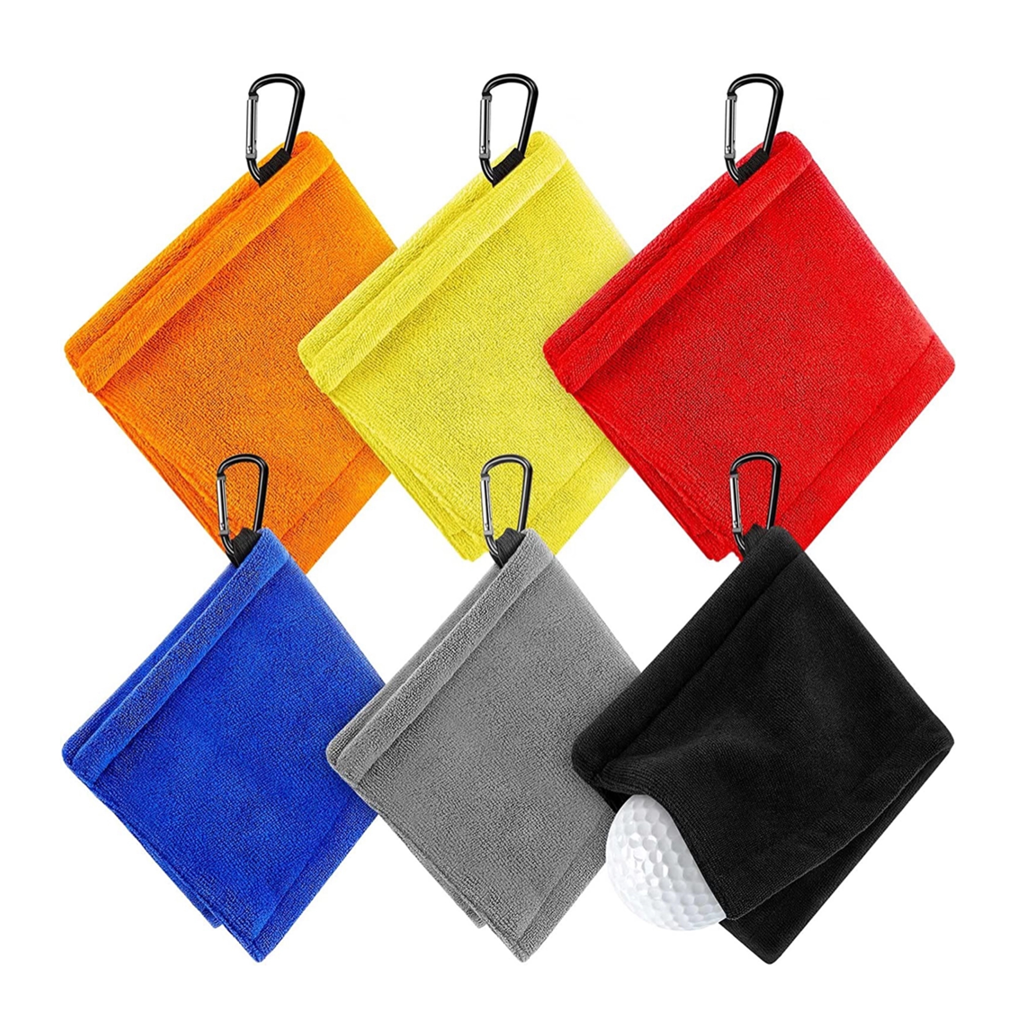 6"x6" Microfiber Golf Ball Towel With Clip 3