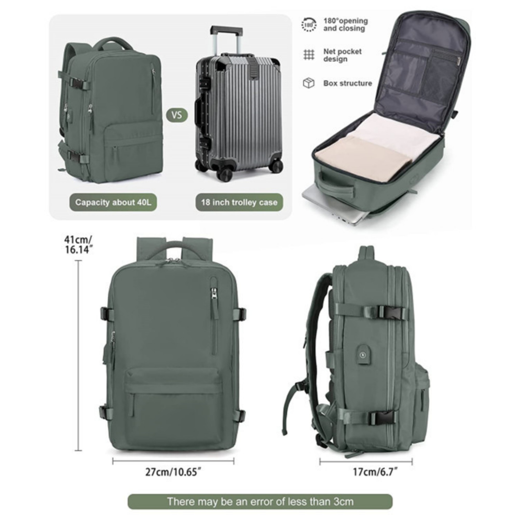 Carry On Travel Backpack 9