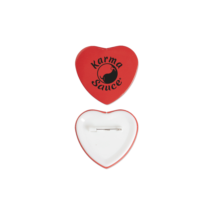 2" Heart Shaped Button 1