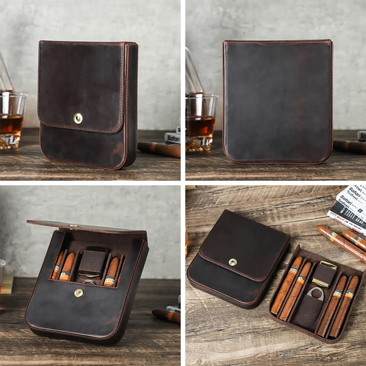 Box Pen Storage Small Case Delicate Organizer Leather 5