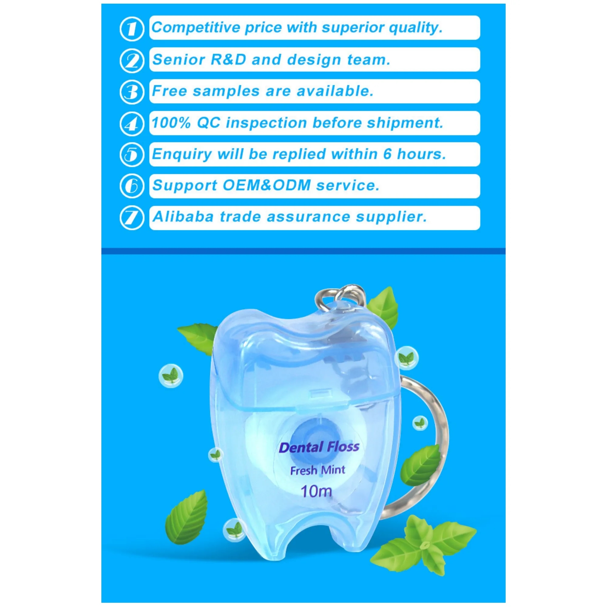 Tooth-Shaped Keychain Floss Container 10