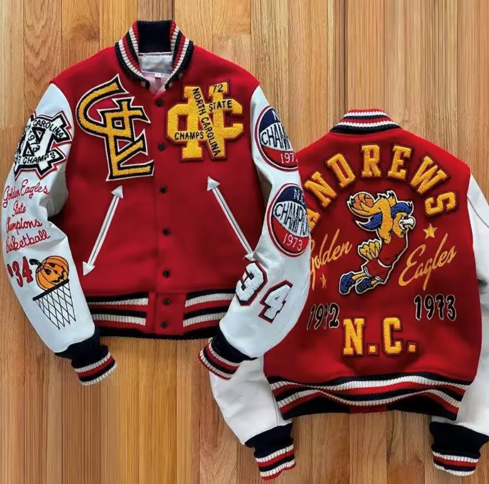 High-End Custom Genuine or Vegan Leather Varsity Letterman and Leather Jackets 32