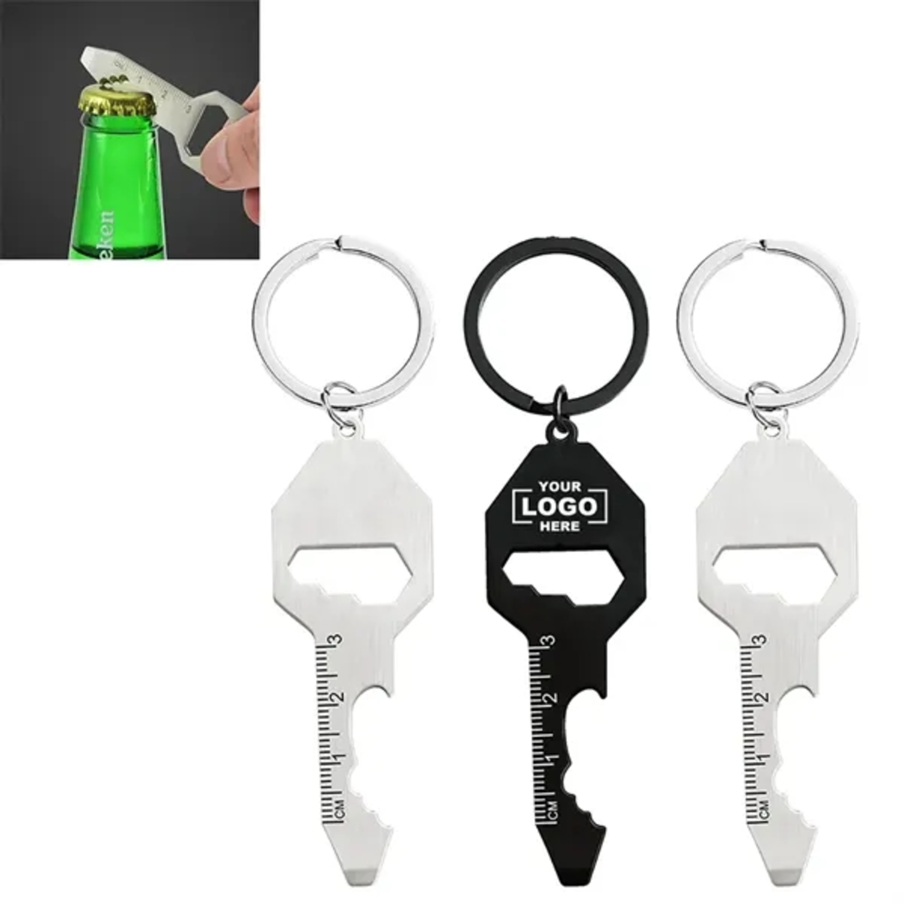 5 in 1 Keychain Bottle Opener Wrench Ruler 2