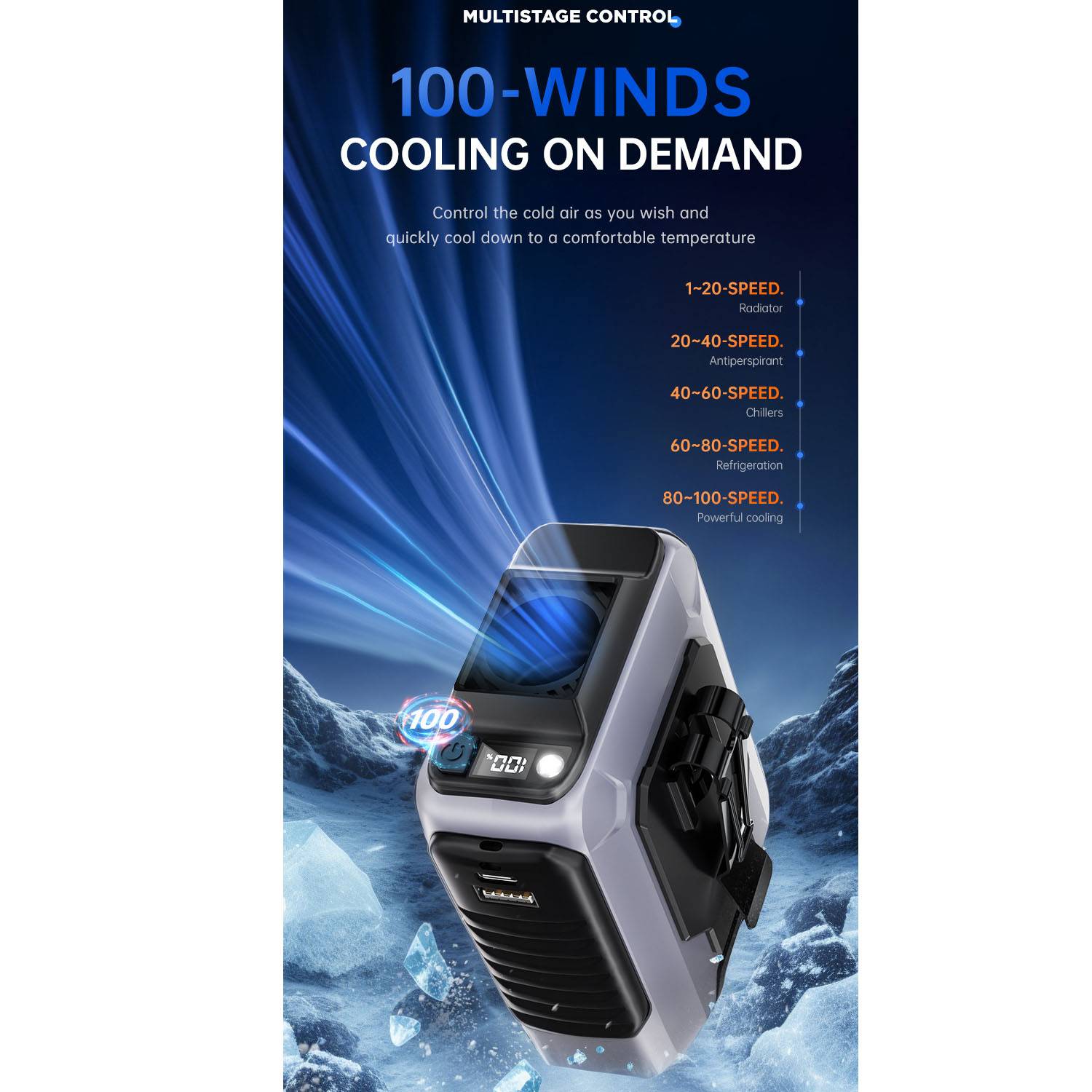 USB Rechargeable Mini Portable Waist Fan 6