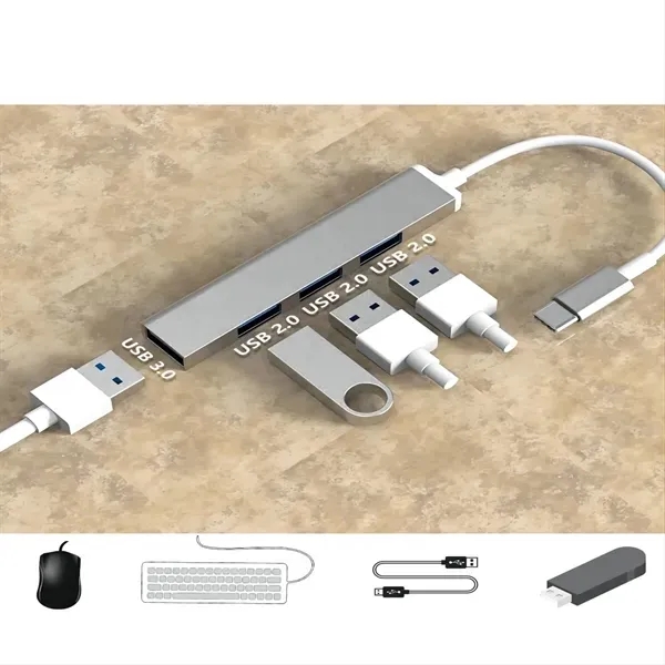 USB C Hub Adapter with 4-In-1 Multiport Connector 4