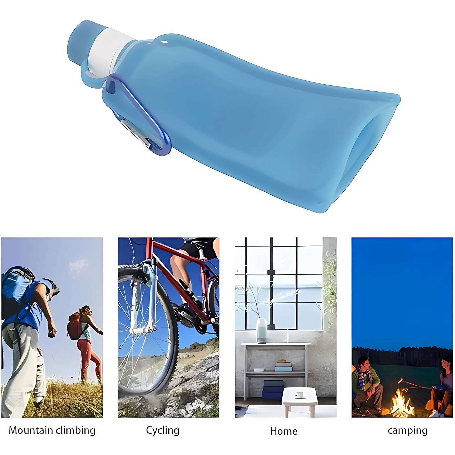 18.5Oz Outdoor Portable Silicone Folding water Bag 5