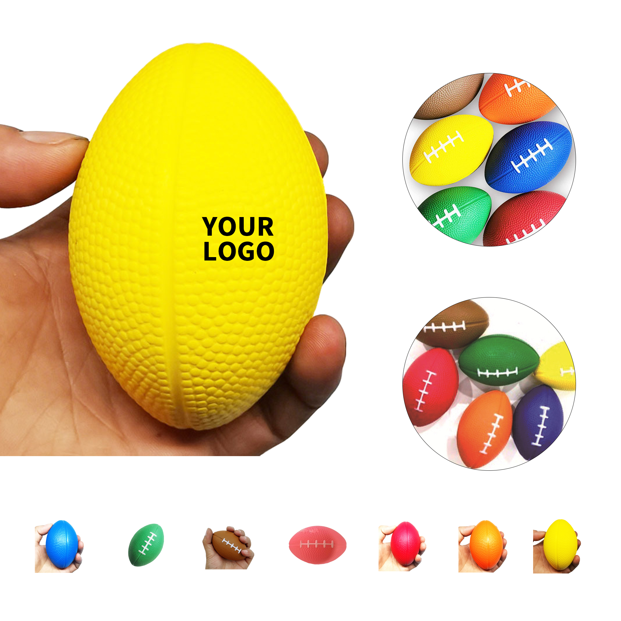 Small Football Shape Stress Ball 3.44" x 2.28" 8