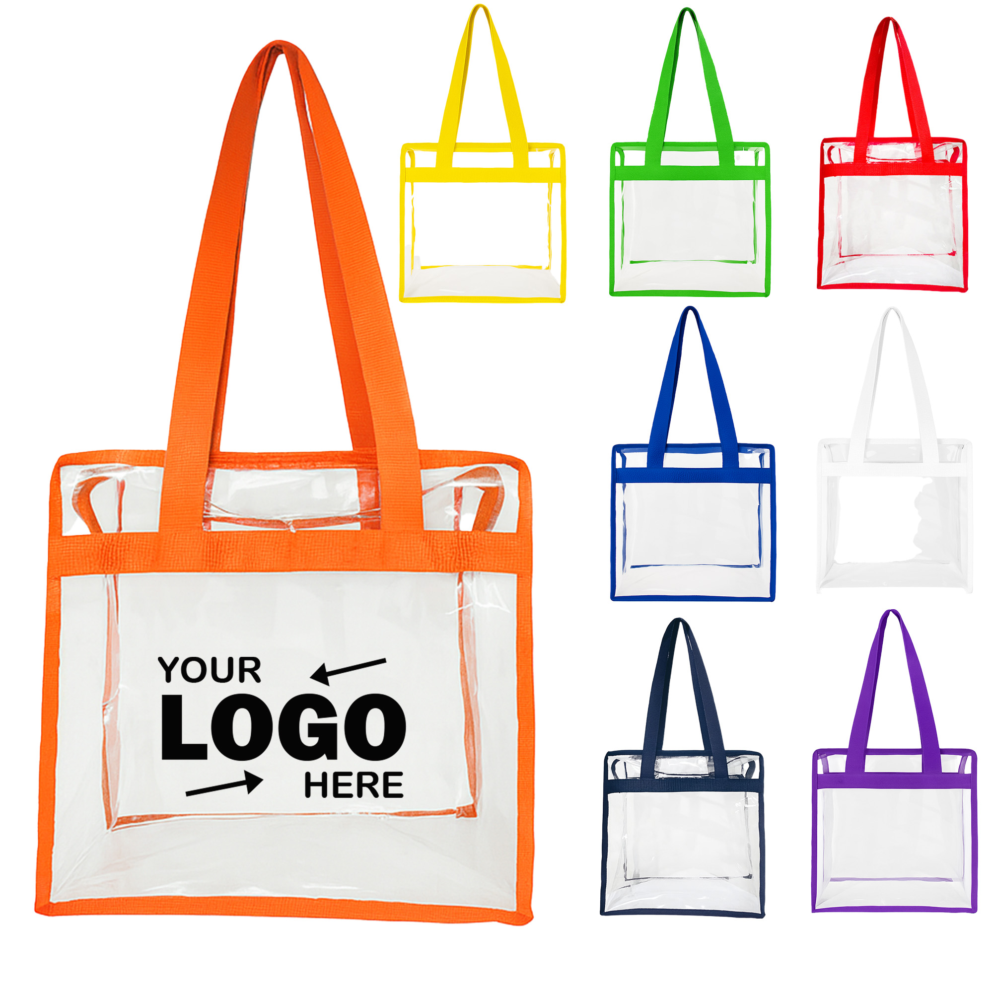 Transparent Multi Color PVC 2 In 1 Tote And Crossbody Bag 3