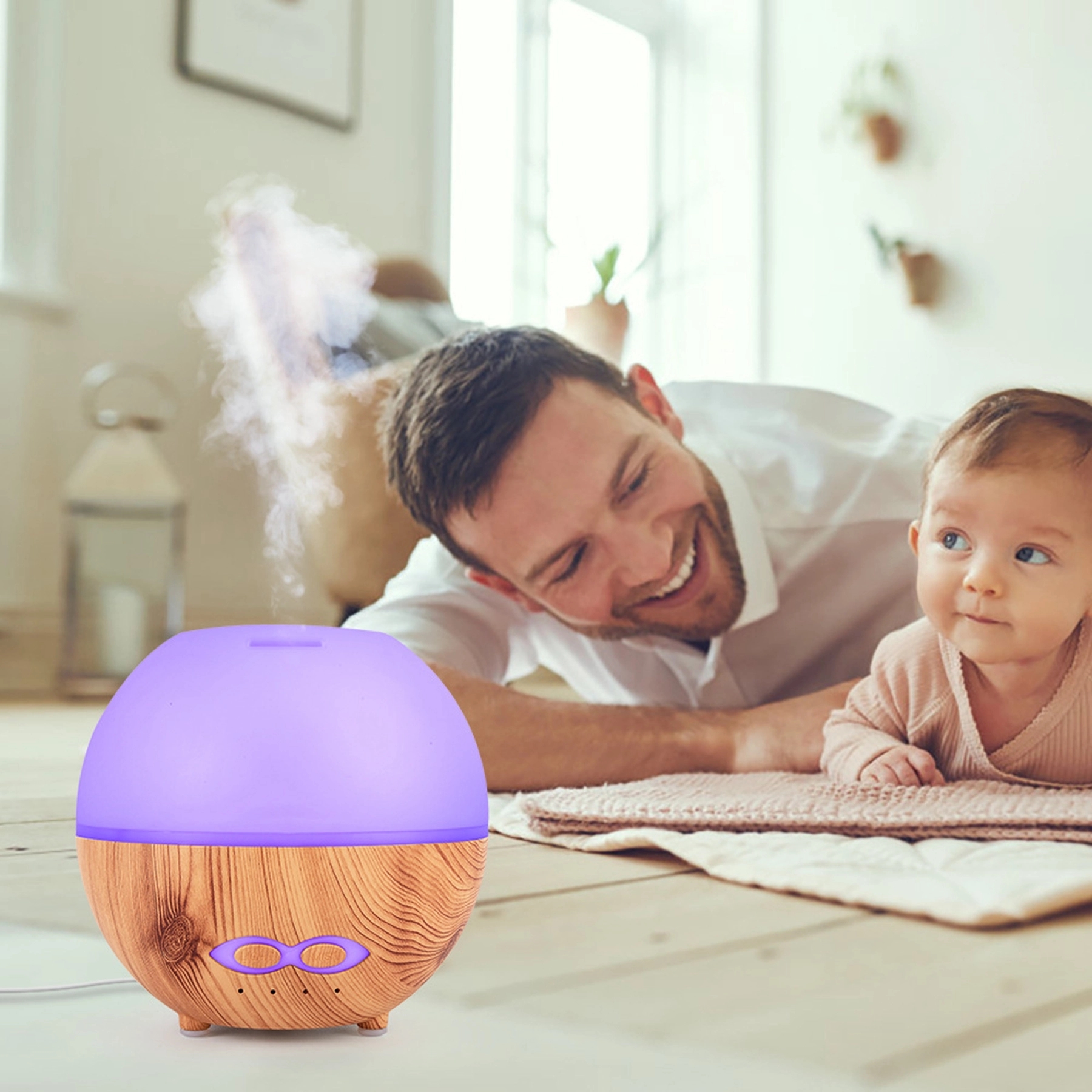 400ml Wood Grain Remote Control Ultrasonic Humidifier 11