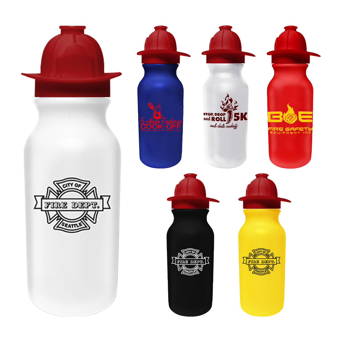 20 oz. Value Cycle Bottle w/Fireman Helmet Push'n Pull Cap 1