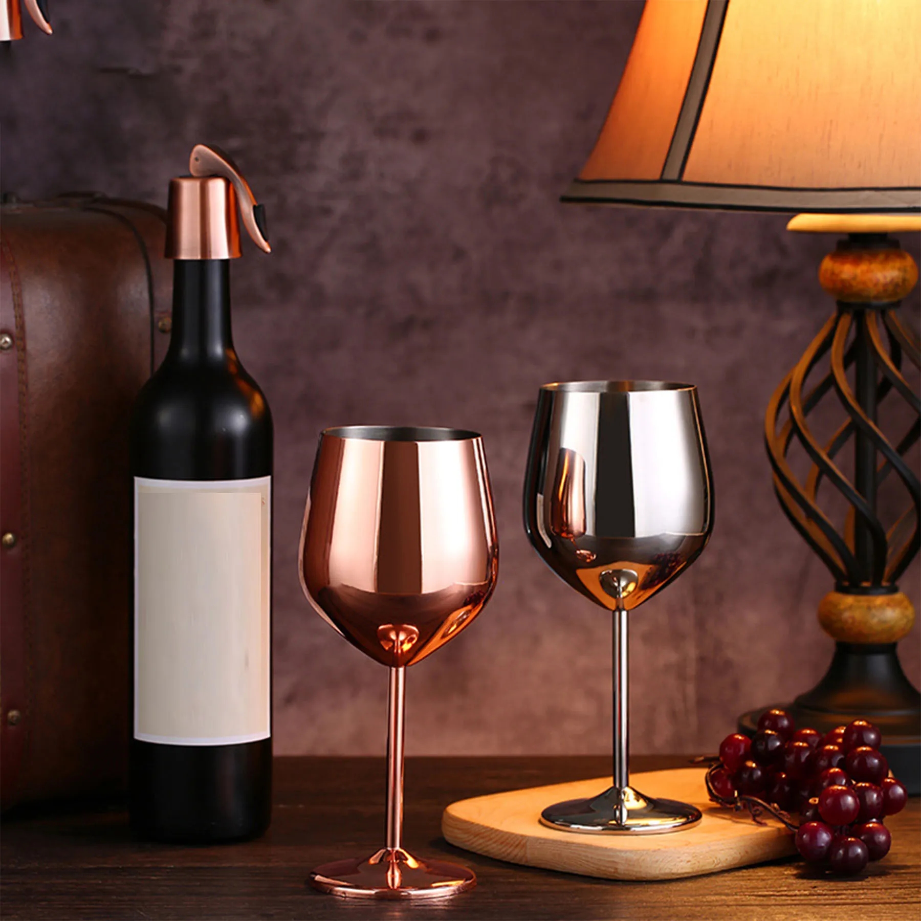 Creative Stainless Steel Goblet Champagne Glass 4