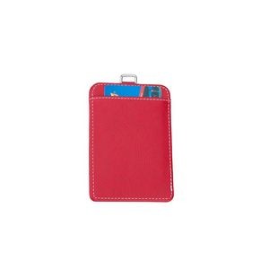 Elegant Portrait Dual Side PU Leather Card Holder With 2 Pockets 12