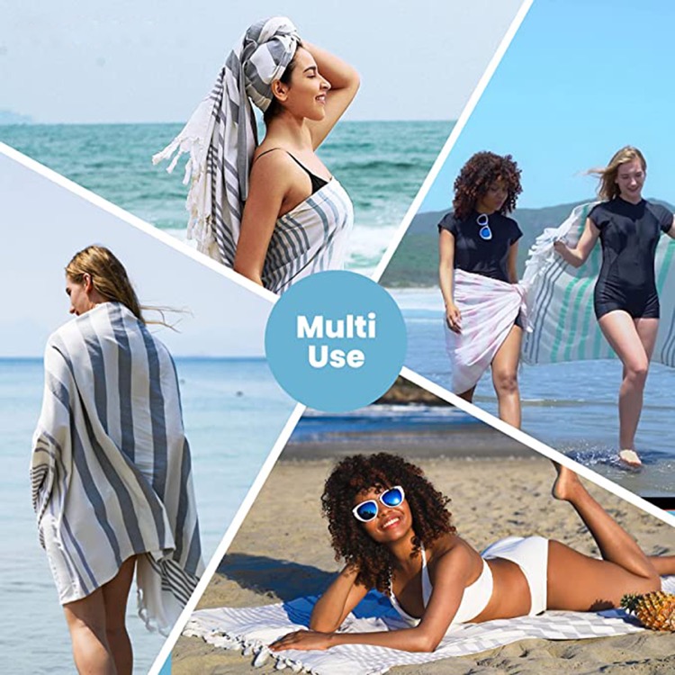 100% Cotton Beach Towels with Fringed 3