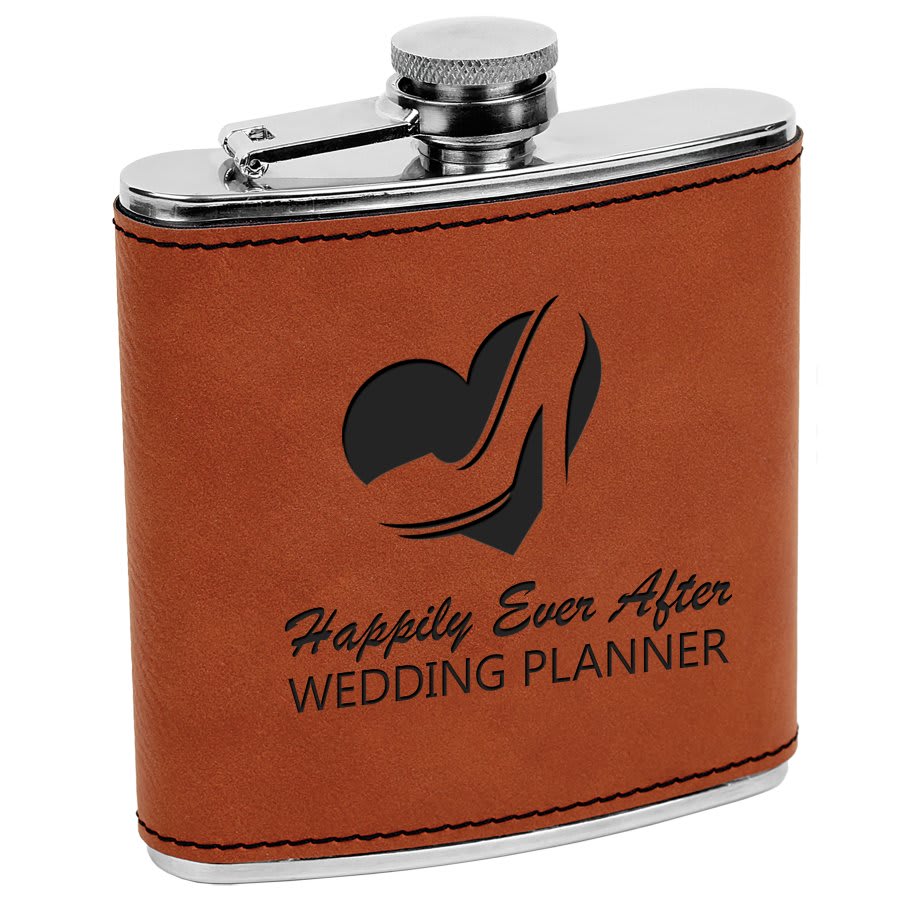 6 oz. Rawhide Leatherette Stainless Steel Flask 1