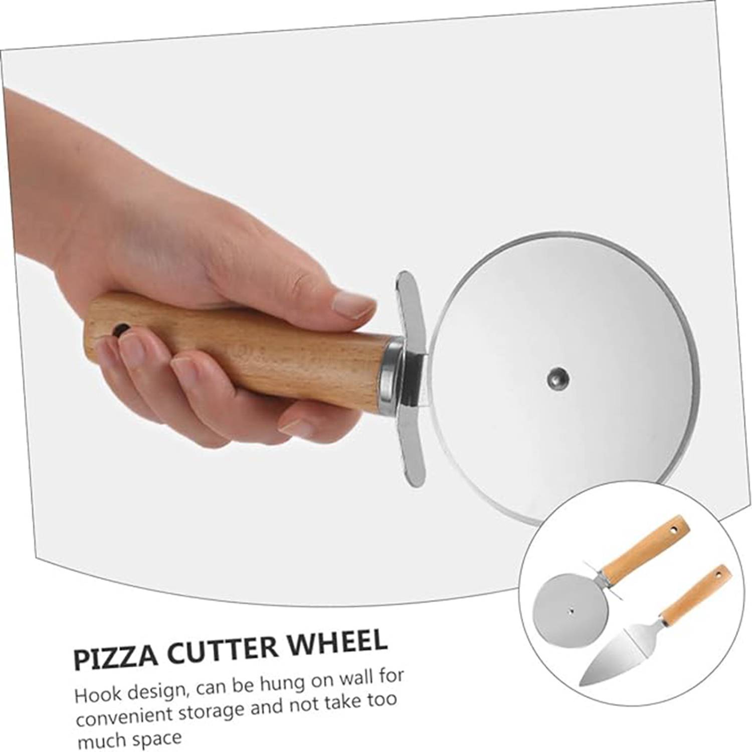 Rolling Stainless Steel Pizza Cutter Spatula Set 4