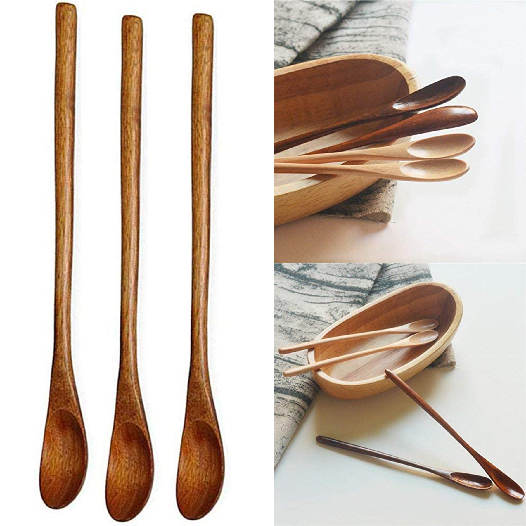 6 Inches Long Wooden Mixing Spoons 2