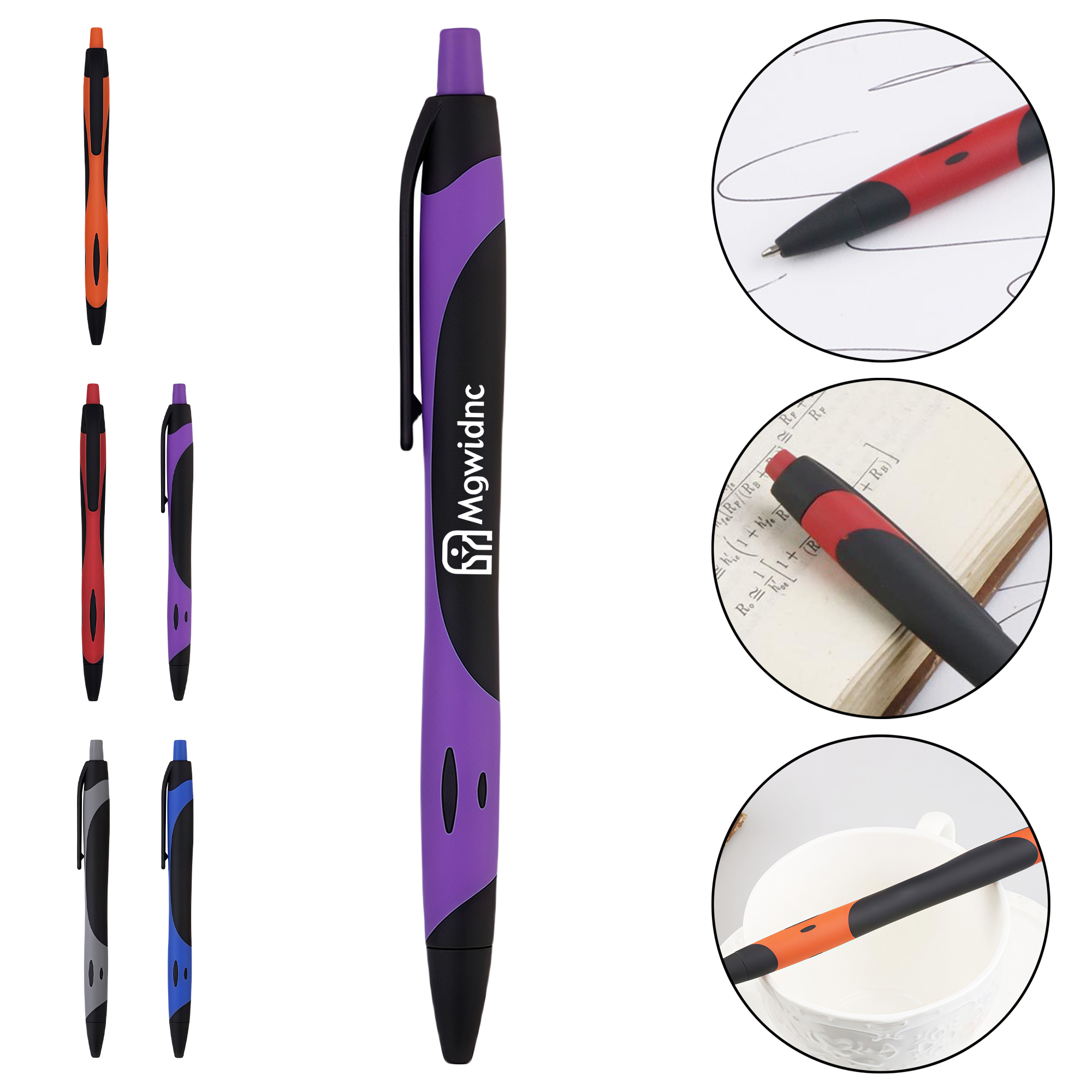Colorful Retractable Ballpoint Pen with 2-Step Molding Process, Smooth Writing