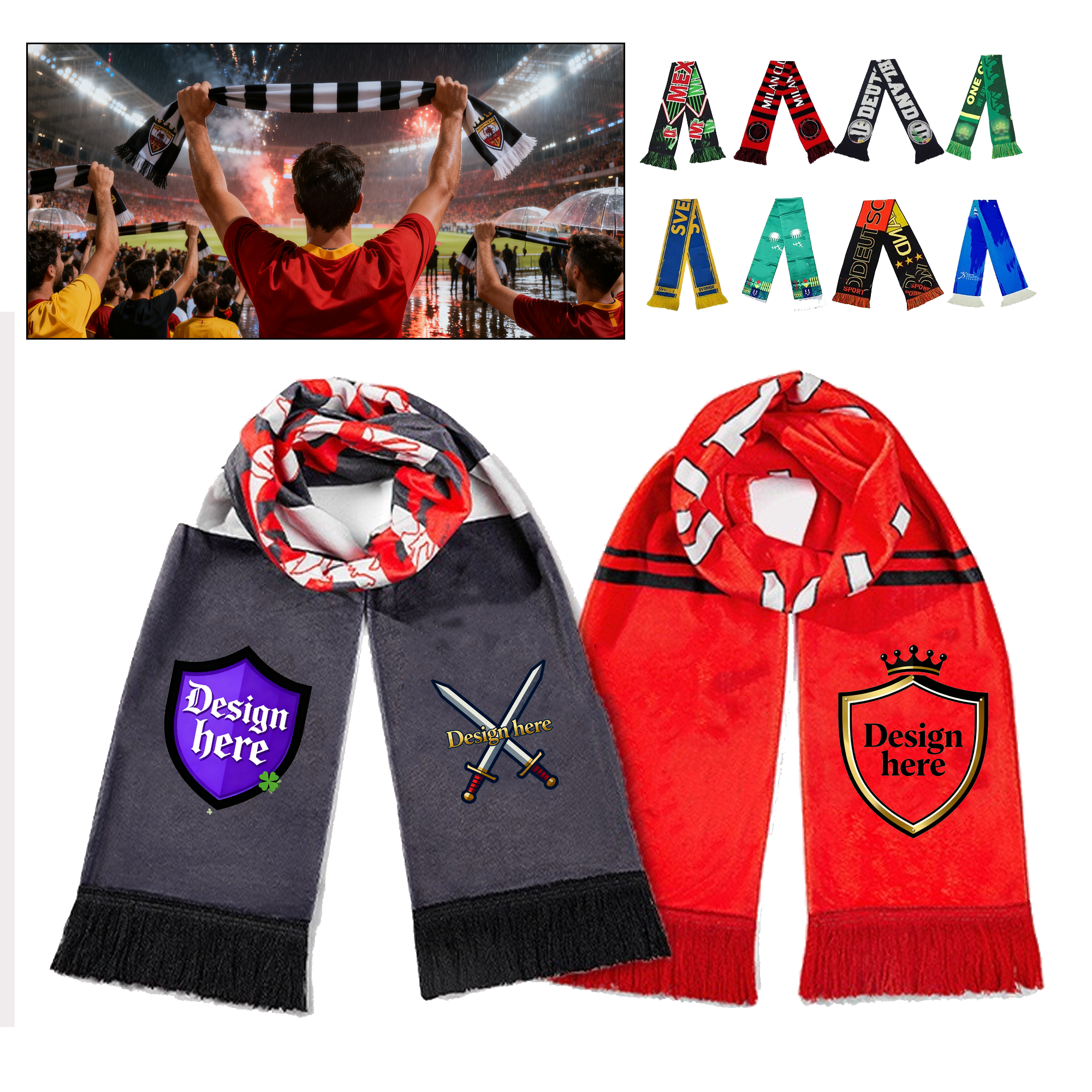 Acrylic Game Day Supporters Scarves 2
