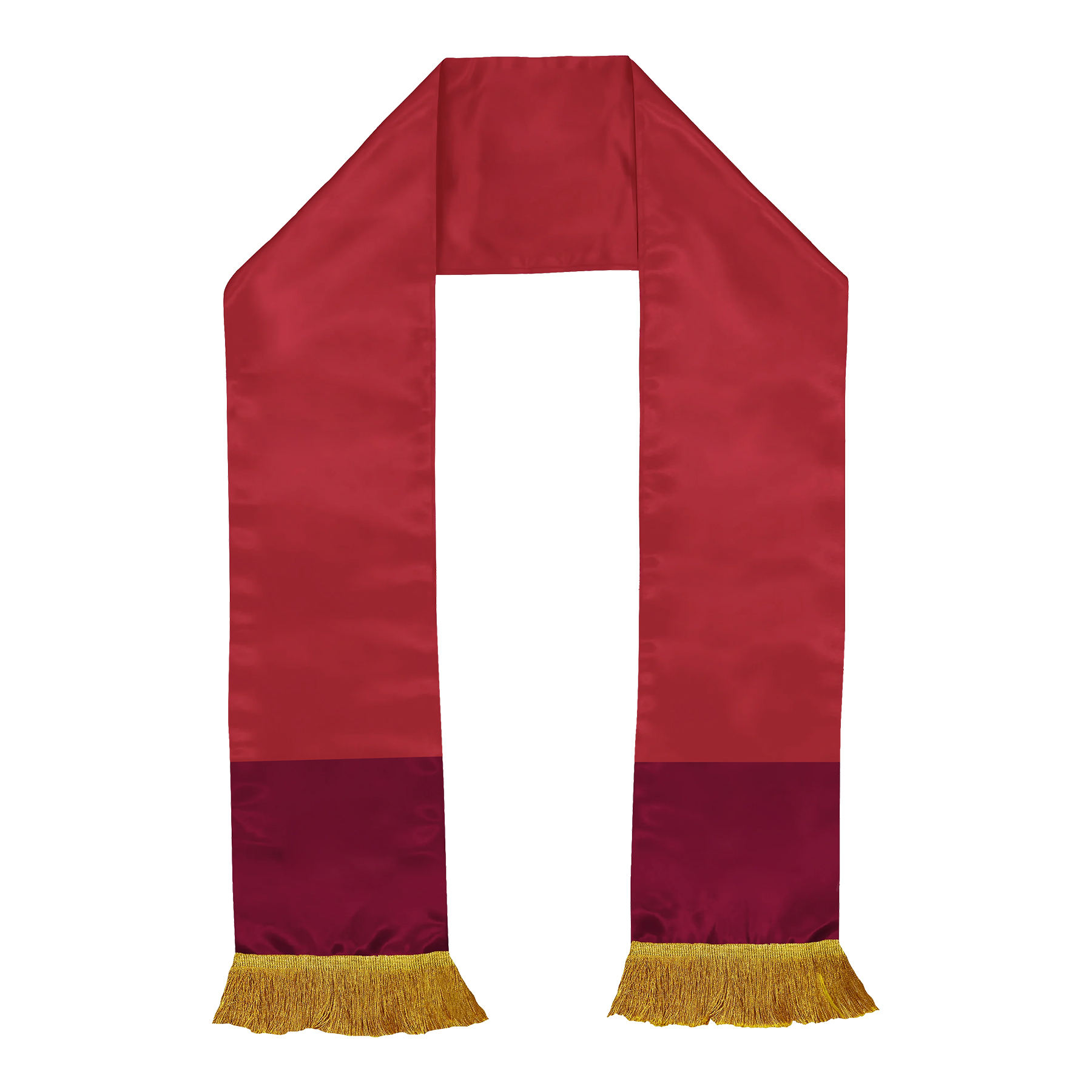 Premium 140gsm Glossy Satin Fan Scarf With Tassel Fringe 13