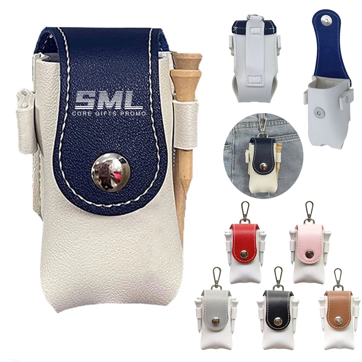 Custom Portable Ultra Light PU Golf Pouch Bag 3