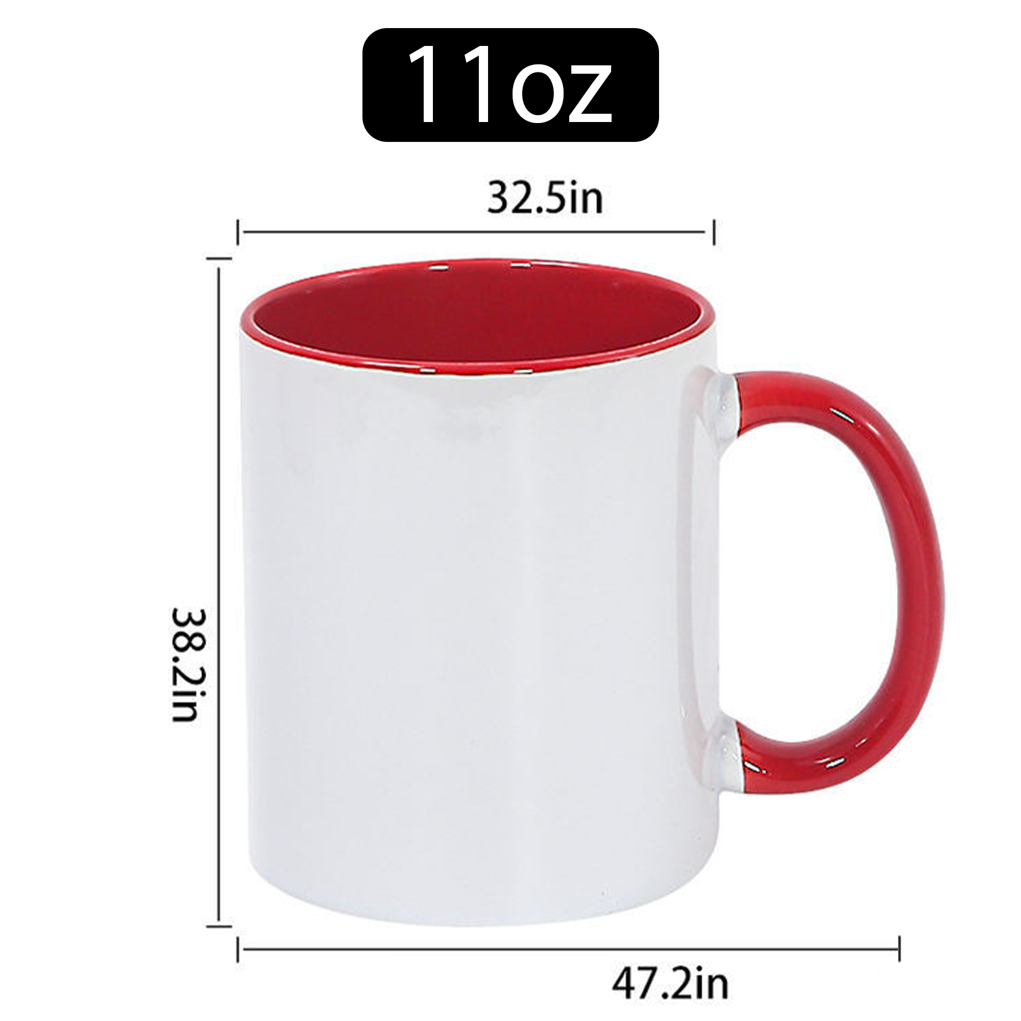11 oz Inner Color Ceramic Mug with Multicolor Handle 2